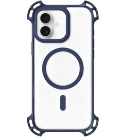 Resim İphone 17 Drone Tarzı Dört Köşeli Şok Geçirmez Akrilik Magsafe Telefon Kasası İçin Mavi Mavi 