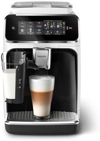 Resim Philips Serisi 3300 Tam Otomatik Espresso Makinesi LatteGo Süt Sistemi ile, 6 Kahve Çeşidi, SilentBrew Teknolojisi, AquaClean Filtre - Beyaz & Parlak Siyah (EP3343/50) 