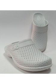 Resim Gezer Beyaz Kaydırmaz Plastik Önü Kapalı Banyo,lavabo,balkon,teras,bahçe Terliği 