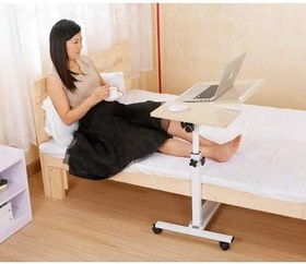 Resim Portatif Eğim Ve Yerden Yükseklik Ayarlı Koltuk Kenarı Bilgisayar Laptop Çalışma Sehpası 