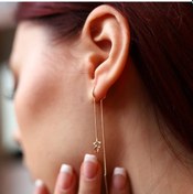 Resim İç İçe Yıldız Sallantılı Küpe 