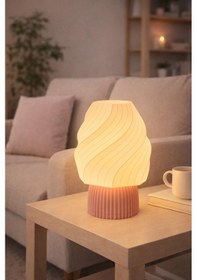Resim Ice Cream Lamp Masa Lambası Dekorasyon Aydınlatma Gece Lambası Abajur Pembe 