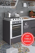 Resim Kenzlife Ankastre Modülü Kabini Neon Gri Fırın Ocak Dolabı Sabit Tabla 