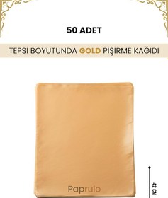 Resim 50 Adet Fırın Pişirme Kağıdı Ağartılmamış Tepsi Botuyunda 37x42 XL Boy Gold Kalite 