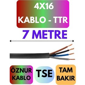 Resim Öznur 4x16 Ttr Kablo Metre Seçenekli Siyah - 7 Metre 