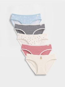 Resim GAP Kız Çocuk Çok Renkli Organik Stretch Pamuk Bikini Külot (5'li) 