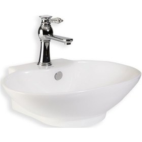 Resim Eva Banyo Lena E-4106 Tezgah Üstü Porselen Lavabo 