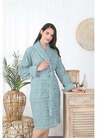 Resim Sadem Organik Spruce Şal Yaka Bornoz Mint 