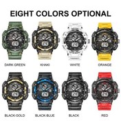 Resim Yingfu Smael 8045 Erkek Spor Saati - 50m Su Geçirmez, Çift Gösterge, Gece Işığı, Uyku Algılayıcı Çok Renkli Çok Renkli 