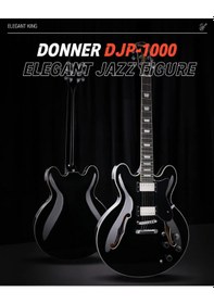 Resim Donner Djp-1000 Semi-hollow Elektro Gitar Siyah 