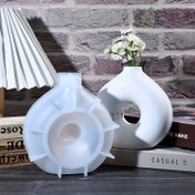 Resim Modern Donut-Shaped Silikon Kalıp, Reçine, Alçı ve DIY El Sanatları için - Kuzey Tarzı Yuvarlak Vazo ve Çiçek Düzenleyici, Dayanıklı Silikon Malzeme, Ev Dekoru ve El Yapımı Projeler için Mükemmel, Reçine El Sanatları Malzemeleri 