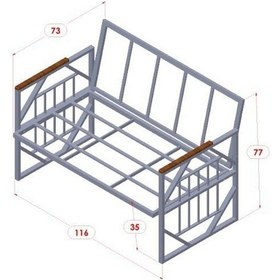 Resim Violet Krem 2+1+1 Masalı Bahçe Oturma Grubu Minderli Metal Ahşap Detaylı Balkon Teras Takımı Cappuccino 