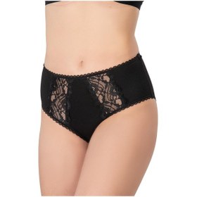 Resim Siyah Mı Emay 1445 Modal Cotton Yüksekbel Dantelli Külot Siyah 