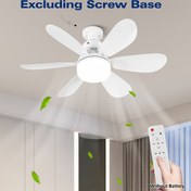 Resim Ayarlanabilir LED Parlaklığı ile Akıllı Tavan Fanı Işıklarının Üçüncü Nesli, Akıllı Uzaktan Kumanda, Üç Hızlı Rüzgar Ayarı, Kolay Kurulum ve E27/E26 Vidalı Tabanlar ile Uyumlu. Modern Beyaz Tasarımıyla Mutfaklar, Çalışma Odaları, Yatak Odaları ve Gece Aydınlatması için Uygun Küçük Alanlar İçin Mükemmel Tüm Mevsimler İçin. 
