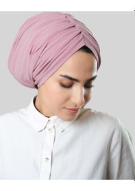 Resim Hürrem Bone Pudra Drapeli Salaş Tesettür Bone Sandy Büzgülü 2315 06 Pudra 