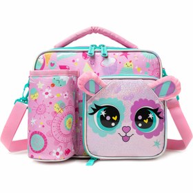 Resim Gıda ile Teması Olmayan Sevimli Hayvan Desenli Kız Çocukları için Yalıtımlı Öğle Yemeği Çantası - Su Şişesi Cepli Geniş Kapasiteli Bento Çantası, Pembe Unicorn Tasarımı, Okul, İş, Piknik, Plaj Gezileri için Mükemmel - Dayanıklı Polyester, Elde Yıkanabilir, Öğle Yemeği Çantası Yalıtımlı, Okula Dönüş 