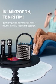 Resim Divoom Songbird-Se Sarı Çift Mikrofonlu 18W Bluetooth Hoparlör 
