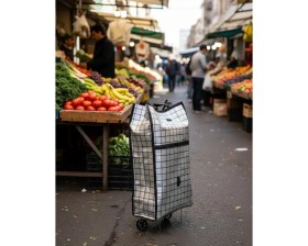 Resim Epilons Ağır Yük Taşımaya Uygun Tekerlekli Market ve Pazar Çantası 