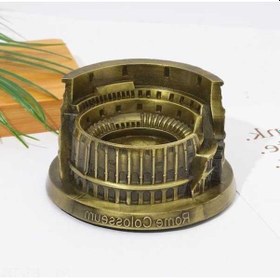 Resim Opulentliving Yeşil Bronz Roma Kolezyum Kül Tablası - 13x11.5x7 Cm, Dayanıklı Ve Şık Ev Aksesuarı 