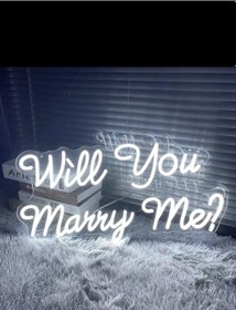 Resim Benimle Evlenir Misin Ingilizce Neon Led Yazı Renkli 