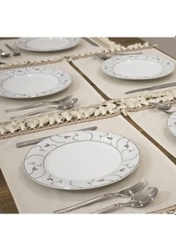 Resim Dnc Home Tekstil Ndchome 6lı Keten Amerikan Servis Seti 35x55 Krem 