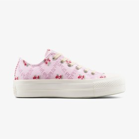 Resim Converse Chuck Taylor All Star Lift Rose Cross Stitch Kadın Pembe Platform Sneaker A13660c Pembe 