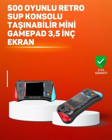 Resim 500 Oyunlu El Tipi Taşınabilir Oyun Konsolu Şarjlı Ve Tv Bağlantılı Model 
