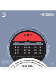 Resim D'addario Ej45tt Pro-arte Serisi Klasik Gitar Tel Seti Normal Tension - Titanyum 