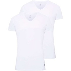 Resim U.S. Polo Assn. Erkek Beyaz 2 Li V Yaka Atlet 80194 