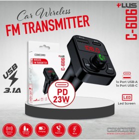Resim Concord Bluetooth Araç Kiti Fm Transmitter Mp3 Sd Kart Flash Bellek Çakmaklık Girişi PD 23W Hızlı Şarj 3.1A 