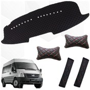 Resim Transit Göğüs Halı + Kemer Konfor+2 Adet Boyunluk Siyah-Kırmızı 