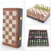 Resim Ahşap Kutulu Metal Taşlı Hazneli Satranç Takımı ALK4226 