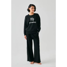 Resim Moda Kadın Siyah Akrep Burcu Oversize 2 Iplik Eşofman Ev Giyim Takımı Beruflic 