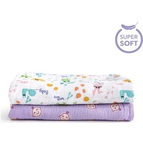 Resim Milk&moo Müslin Örtü 2'li Set Milk&moo Friends Çok Renkli 