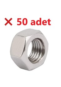Resim Paslanmaz Krom Somun. M8. 50 Adet. 8mm. 