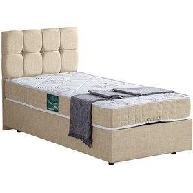 Resim Setaymobilya Baza, Berlin Tek Kişilik Baza + Başlık + Comfort Yatak Seti, Krem 