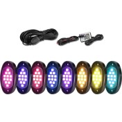 Resim Dadata Rgb LED Kaya Işıkları Atv Utv Suv Için Uygulama Kontrolü Çok Molorlu Işıkları ile Çok Fonksiyonlu Neon Undergow Su Geçirmez Işık A (Yurt Dışından) 