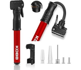 Resim CetKing KB2203 87 Psı Bisiklet Lastik Şişirme Taşınabilir Mini El Pompası ve Bisiklet Montaj Aparatı, Kırmızı/siyah 