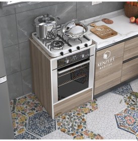 Resim Kenzlife Ankastre Modülü Kabini Neon Crd Fırın Ocak Dolabı Sabit Tabla 