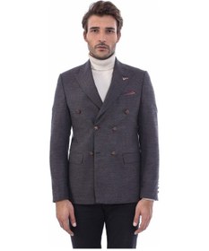 Resim Wessi Kruvaze Slim Fit Erkek Kahverengi Ceket Kahverengi 