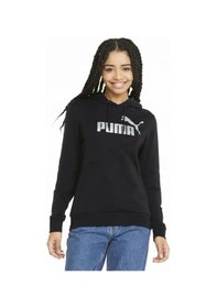 Resim Puma Ess+ Metallic Logo Hoodie Kadın Sweatshirt - 849096-4770 Siyah 