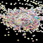 Resim Reçine Kalıpları için 20g/0.7oz Parıltılı Yıldız Şekilli Sim Taneleri - Canlı Çok Renkli Konfeti DIY Tırnak Sanatı, El İşleri ve Dekoratif Projeler için, DIY El Sanatları Malzemeleri | Yaratıcı El İşi | Yansıtıcı Kalite, El İşleri İçin Sim 