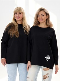 Resim Datoelegance Oversize Büyük Beden Sıcak Sweatshirt 325839295 Siyah 