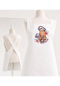Resim Bk Gift Kişiye Özel Karikatürlü Anneler Günü Tasarımlı Çapraz Askılı Beyaz Mutfak Önlüğü - 1, Aşçı Önlüğü, Şef Önlüğü, Anneye Hediye Kobitmeyencom3593 Renkli 