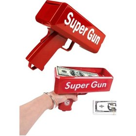 Resim Zengemtx Kırmızı Parti Oyuncağı Para Saçma Fırlatma Tabancası Makinesi Super Money 