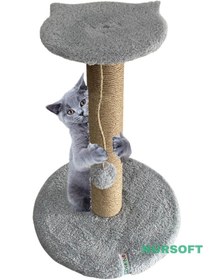 Resim Nursoft Stepli Kedi Orijinal Jüt Halat İp Tırmalama Tahtası 