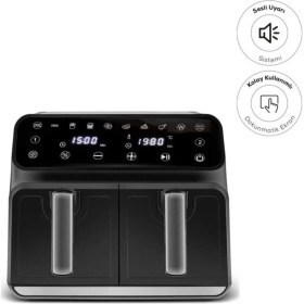 Resim Allians Çift Hazneli Dijital Airfryer, 8 Litre, Çok Fonksiyonlu, Sağlıklı Pişirme 