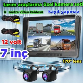 Resim 7 İnç Kayıtsız Monitör Ve 2 Adet 170'' Geniş Açılı Kamera 12 Volt 