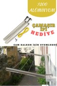 Resim Genel Markalar %100 Alüminyum Paslanmaz Kare Balkon-cam Balkon Çamaşır Askısı-kurutmalık Çamaşır Ipi Hediyeli 