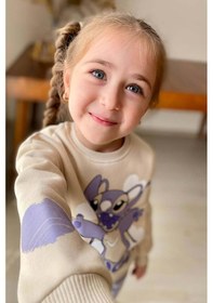 Resim Riccotarz Kız Çocuk Stitch Karakter Ve Angel Yazı Baskılı Lila Eşofman Takım 